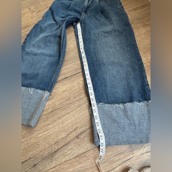Banana Republic Wide Leg Crop Dark Blue Flare Jeans Size 27 / 4 Women’s - Picture 11 of 12